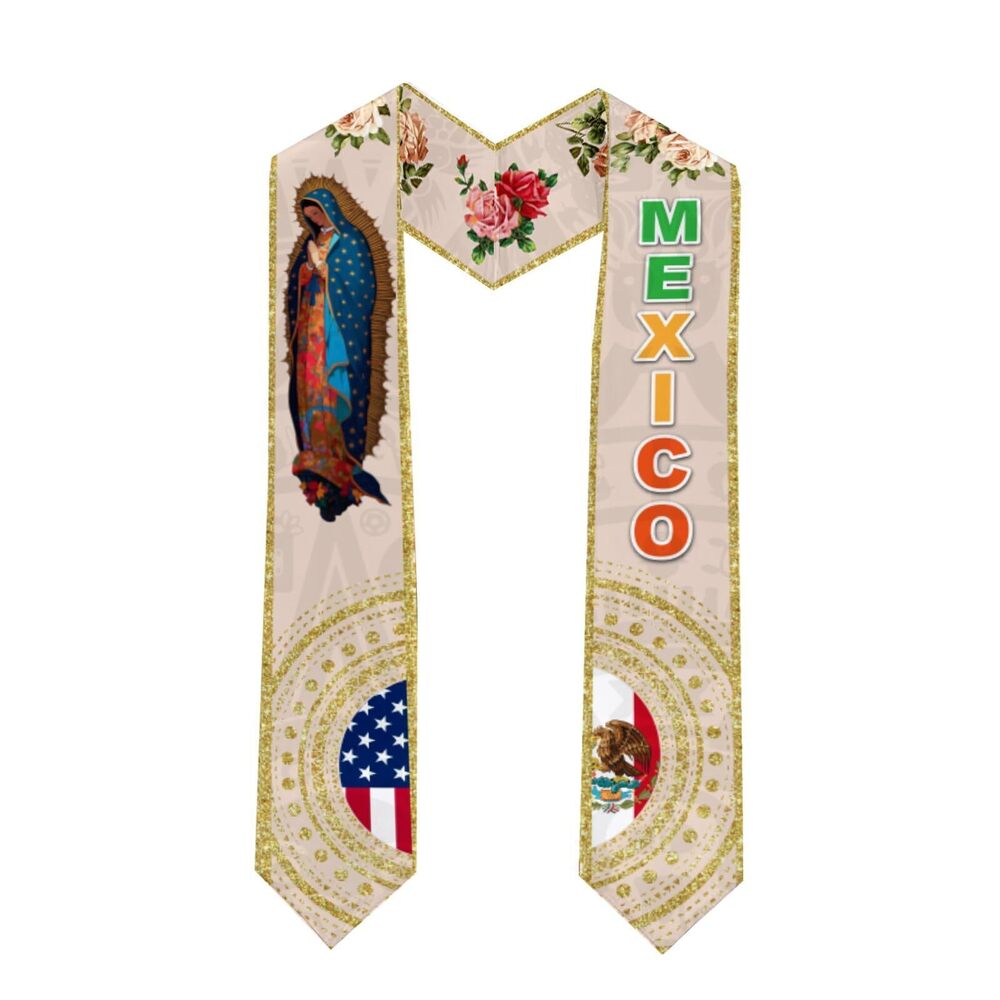 1772 Mexican Mexico Eagle Totem Our Lady of Guadalupe Graduation Stole